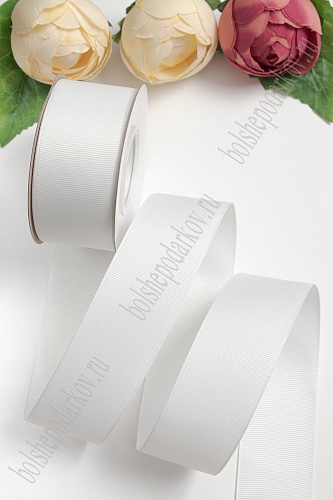 Лента репсовая 4 см*20 ярд &amp;quot;1 сорт&amp;quot; (SF-1349) молочный №42