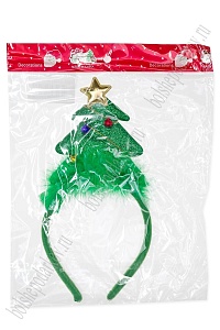 Новогодний ободок 23 см &quot;Ёлочка&quot; (SF-1708) зеленый