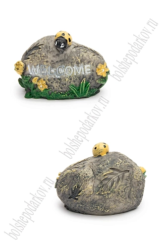 Фигурка миниатюрная &amp;quot;Камень Welcome&amp;quot; 4,5*2,5*3,2 см (2 шт) SF-8049, серый