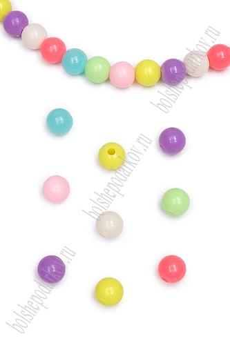 Бусины круглые декоративные 8 мм (500 гр) SF-7281, ассорти