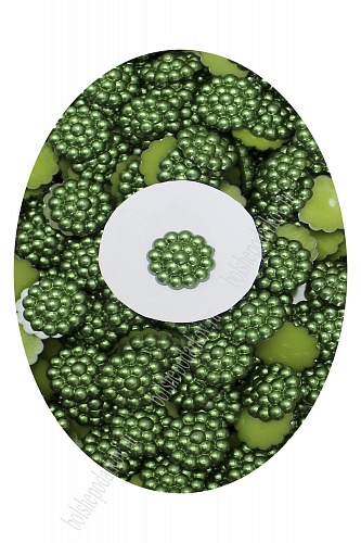 Полубусины декоративные &amp;quot;Серединки&amp;quot; 20 мм, SF-429 (50 гр) зеленый
