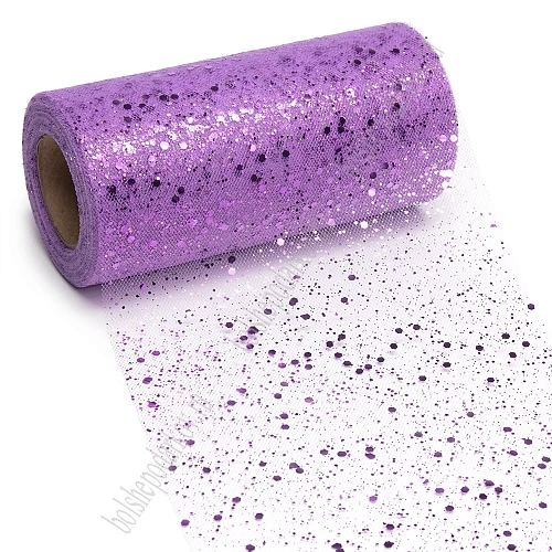Фатин с пайетками 15 см*25 ярд (SF-605) фиолетовый №32