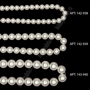 Бусины круглые на леске 8 мм (SF-8075) жемчуг белый