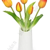 Веточка декоративная 33 см, 31 см &amp;quot;Тюльпан&amp;quot; (5 шт) SF-8137, желто-красный