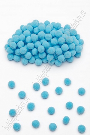 Помпоны Premium 1 см (200 шт) SF-3307, голубой №07