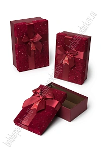Коробки бархатные прямоугольные 3 в 1, 23*16*10 см, (SF-8226), красный №1