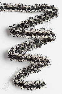 Тесьма отделочная 2 см*5 ярд "Бахрома с бархатом" (SF-2463) черный