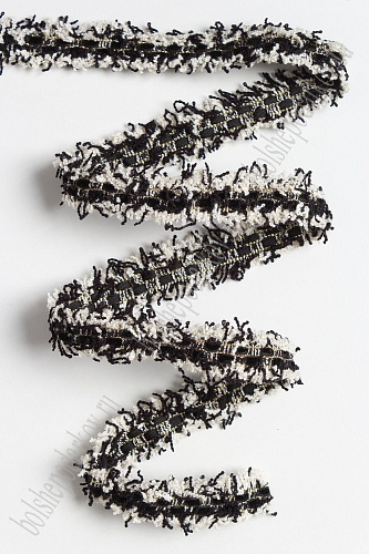 Тесьма отделочная 2 см*5 ярд &amp;quot;Бахрома с бархатом&amp;quot; (SF-2463) черный