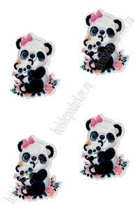 Кабошон-вырубка &quot;Пандочки&quot; 2,9*3,8 см (10 шт) SF-5951