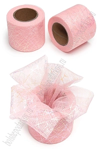 Фатин «Узор» 5,5 см*15 ярд (SF-6038) розовый №10