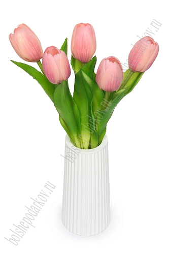 Веточка декоративная &amp;quot;Тюльпан&amp;quot; 32 см (5 шт) SF-8136, розовый