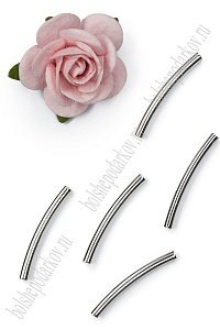 Трубочка для бижутерии 20 мм*2 мм (50 шт) SF-7666, светлое серебро №1