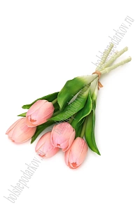 Веточка декоративная "Тюльпан" 32 см (5 шт) SF-8136, розовый
