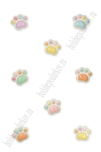 Кабошон "Лапка" 1,5*1,4 см (25 шт) SF-5711, ассорти №3