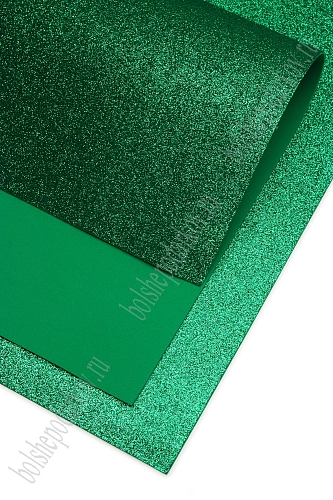 Фоамиран глиттерный 2 мм, 40*60 см Premium (10 листов) SF-3010, зеленый №017А