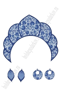 Лазерная вырубка из фетра &quot;Кокошник&quot; (2 шт) №5