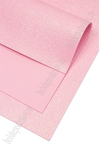 Фоамиран глиттерный А4, перламутровый 2 мм Premium (10 листов) SF-1956, розовый №3008