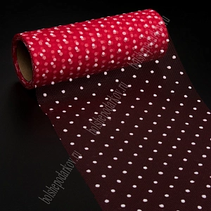 Фатин в горошек 15 см*10 ярд (SF-2941) красный №37