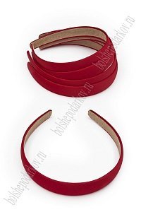Ободки пластиковые в атласной ткани 2 см (5 шт) SF-7547, красный №59