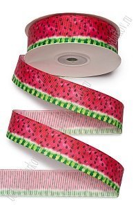 Лента репсовая 2,5 см*25 ярд с рисунком &quot;Арбузик&quot; SF-6131, №2