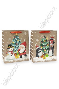Пакет &quot;Новогодний&quot; 26*32*12 см (12 шт) SF-7569, микс №41