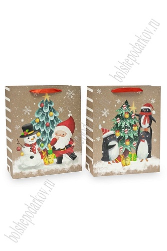 Пакет &amp;quot;Новогодний&amp;quot; 26*32*12 см (12 шт) SF-7569, микс №41