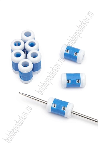 Счетчик рядов для спиц 2,2*1,2 см (5 шт) SF-8096, синий