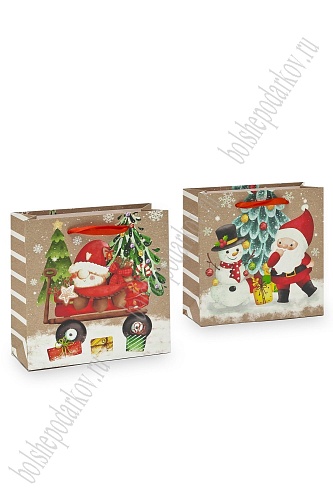 Пакет &amp;quot;Новогодний&amp;quot; 14,5*15*6 см (12 шт) SF-7566, микс №41