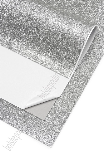 Фоамиран глиттерный самоклеющ. А4 (10 листов) SF-1957, серебро №016