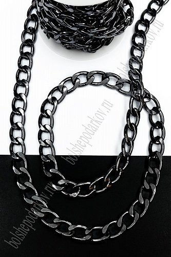 Цепь декоративная 22*13 мм (5 м) SF-2540, черное серебро №2