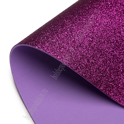 Фоамиран глиттерный 2 мм, 40*60 см Premium (10 листов) SF-3010, темно-сиреневый №021