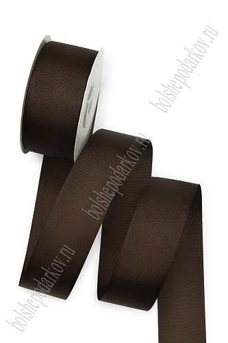 Лента репсовая 4 см*20 ярд &amp;quot;1 сорт&amp;quot; (SF-1349) шоколадный №136