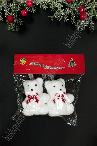 Новогодние украшения &amp;quot;Мишки&amp;quot; 5,5*7 см (2 шт) SF-7550, №2