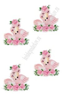 Кабошон-вырубка &quot;Фламинго&quot; 3,3*3,3 см (10 шт) SF-5915