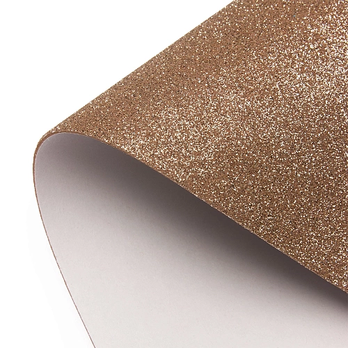 Фоамиран глиттерный самоклеющ. А4 (10 листов) SF-1957, коричневый №005А