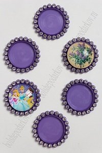 Крышечка-серединка со стразами (10 шт) SF-008, темно-фиолетовый №035