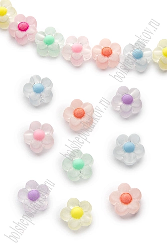 Бусины декоративные 12 мм &amp;quot;Цветочки маленькие&amp;quot; (500 гр) SF-7282, ассорти