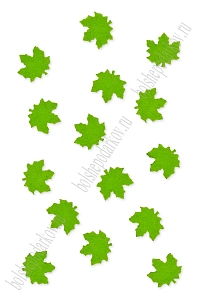 Лазерная вырубка из фетра &quot;Листик&quot; 1,5 см (20 шт) салатовый №933/1