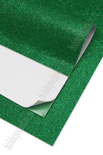 Фоамиран глиттерный самоклеющ. А4 (10 листов) SF-1957, темно-зеленый №011