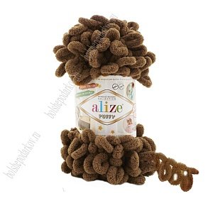 Пряжа &quot;Puffy&quot;  100 г*9,5 м (5 шт) кофе Мокка №321