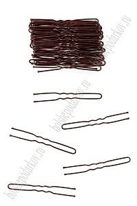 Шпильки для волос 6 см (50 шт) SF-7411, коричневый