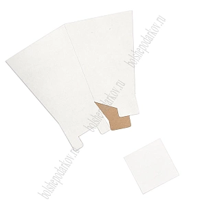Коробка переноска для цветов L (с дном) 20*34*40 см, крафт-белый