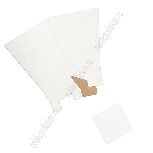 Коробка переноска для цветов L (с дном) 20*34*40 см, белый-крафт