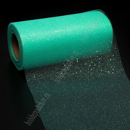 Фатин с блестками 15 см*25 ярд (SF-604) аквамариновый №18