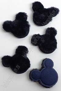 Патч меховой &quot;Микки&quot; 6*5 см (10 шт) SF-3164, темно-синий