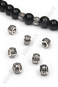 Бусина разделитель 8*5 мм (20 шт) SF-7750, серебро №56