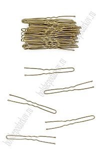 Шпильки для волос 6 см (50 шт) SF-7411, золото