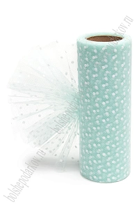Фатин в горошек 15 см*10 ярд (SF-2941) светло-аквамариновый №47