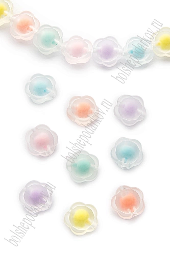 Бусины декоративные 12 мм &amp;quot;Цветочки&amp;quot; (500 гр) SF-7282, ассорти №2