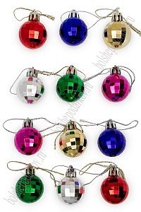 Набор новогодних шаров 3 см (12 шт) SF-1691, микс №14